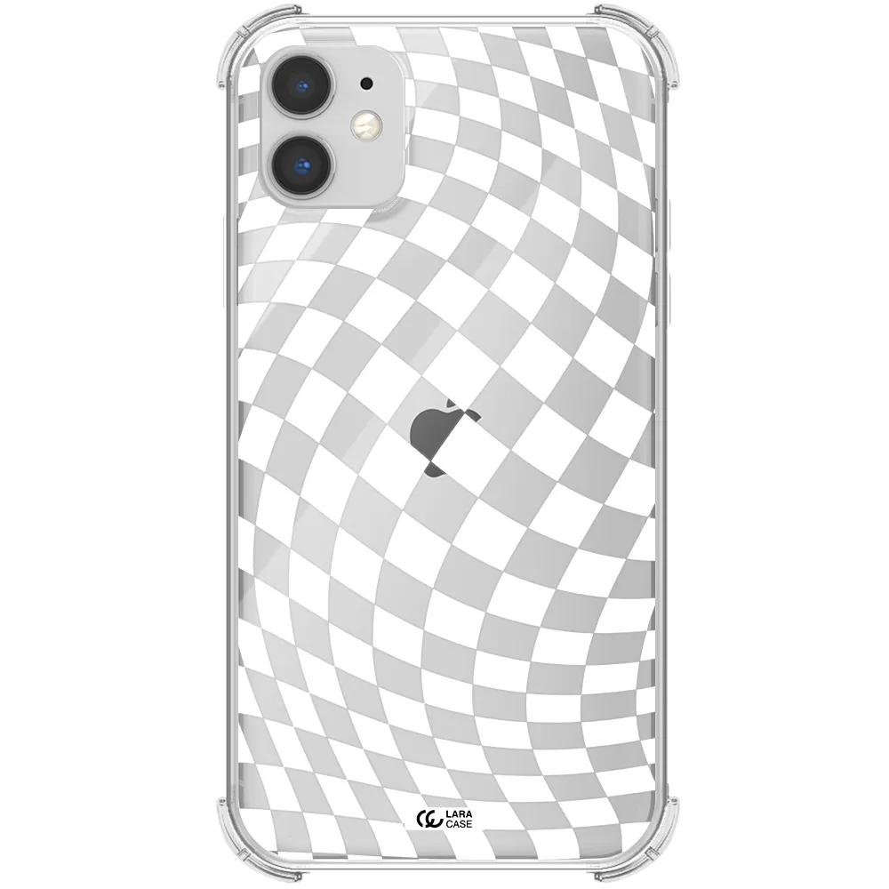 Wavy Checkered Apple iPhone 11 Clear PC Case