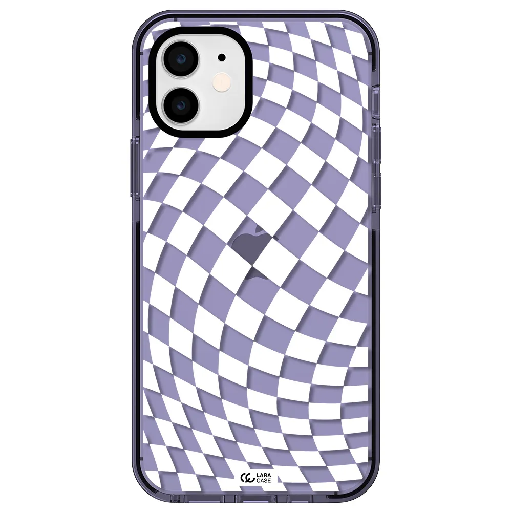 Wavy Checkered Apple iPhone 11 impact Lilac Case