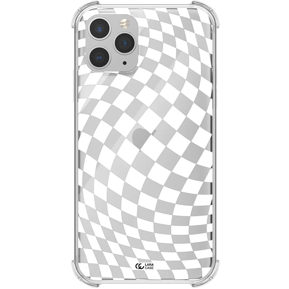Wavy Checkered Apple iPhone 11 pro Clear PC Case