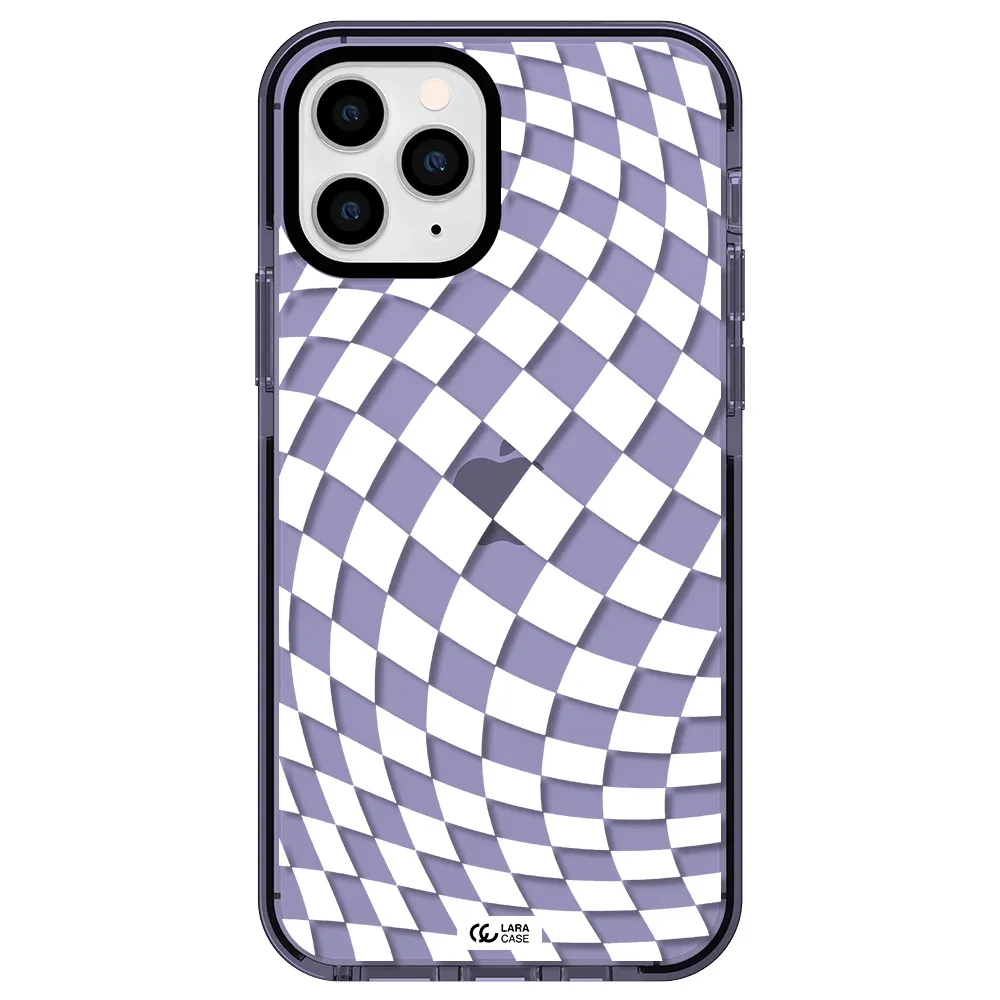 Wavy Checkered Apple iPhone 11 pro impact Lilac Case