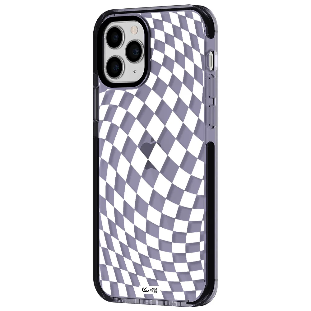 Wavy Checkered Apple iPhone 11 pro impact Lilac Case