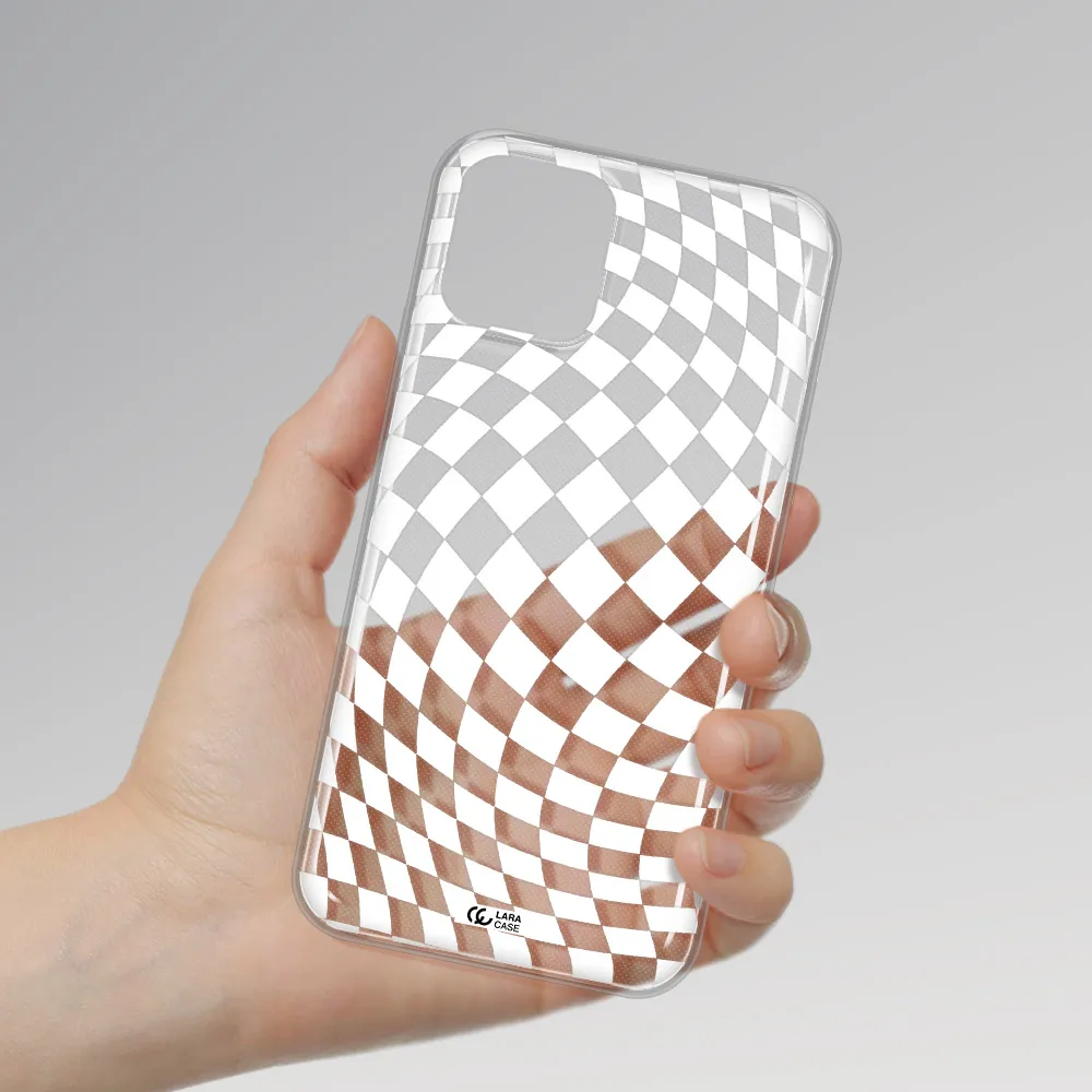 Wavy Checkered Apple iPhone 11 pro max Clear TPU Case