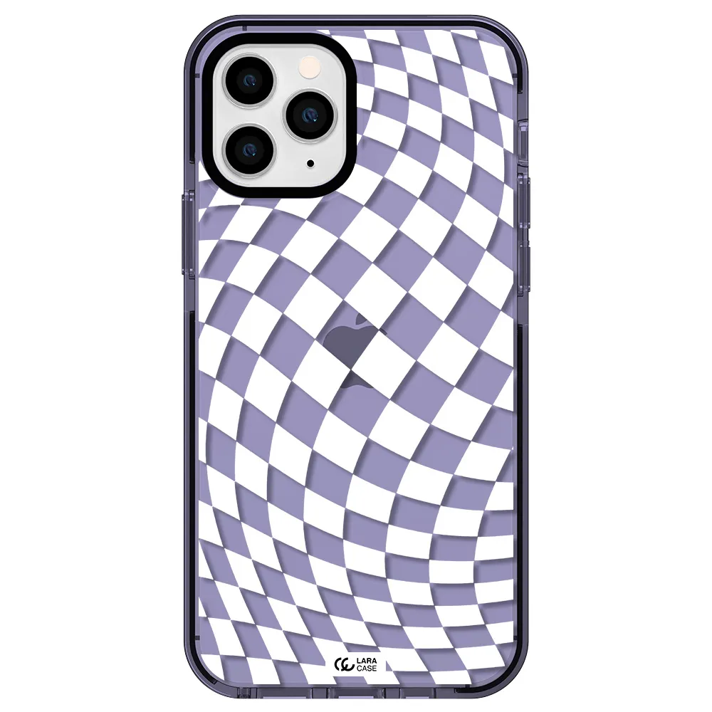 Wavy Checkered Apple iPhone 11 pro max impact Lilac Case