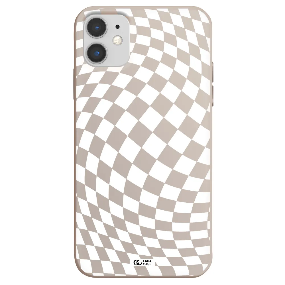 Wavy Checkered Apple iPhone 11 Silicone Stone Case