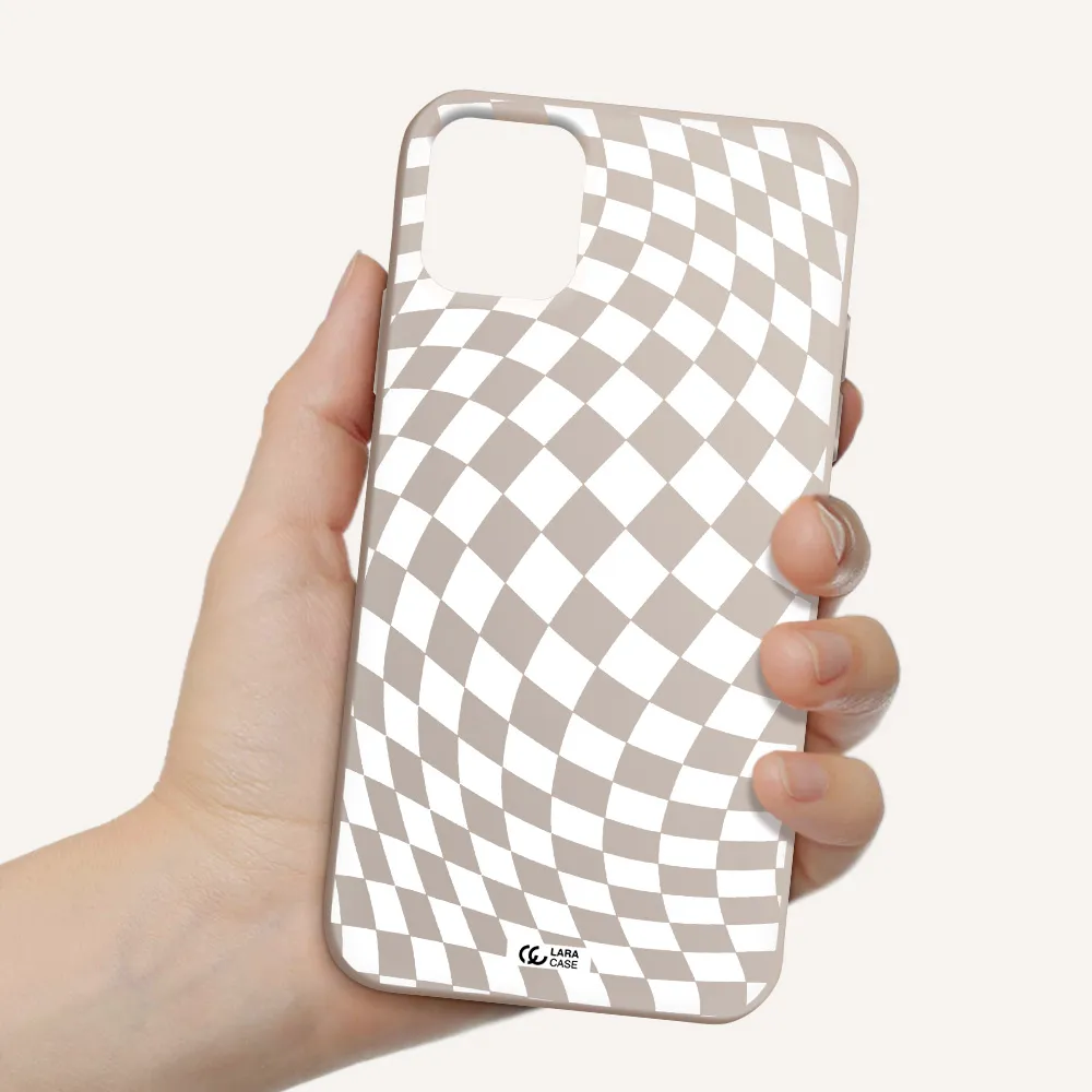 Wavy Checkered Apple iPhone 11 Silicone Stone Case