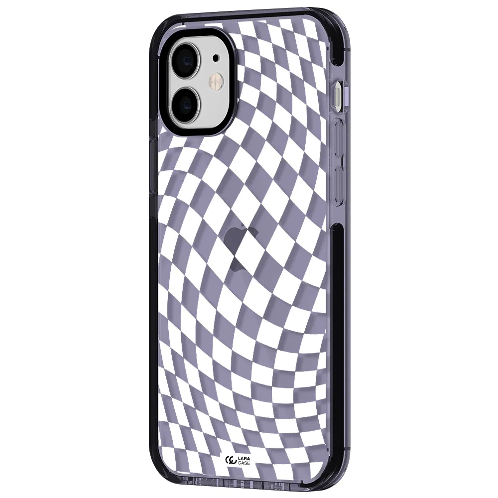 Wavy Checkered Apple iPhone 12 impact Lilac Case