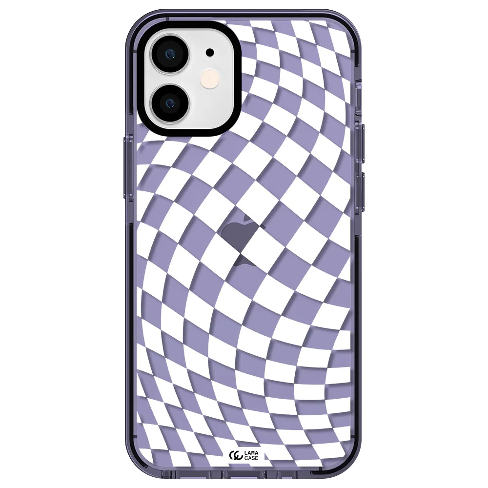 Wavy Checkered Apple iPhone 12 mini impact Lilac Case