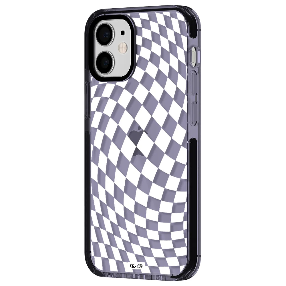 Wavy Checkered Apple iPhone 12 mini impact Lilac Case