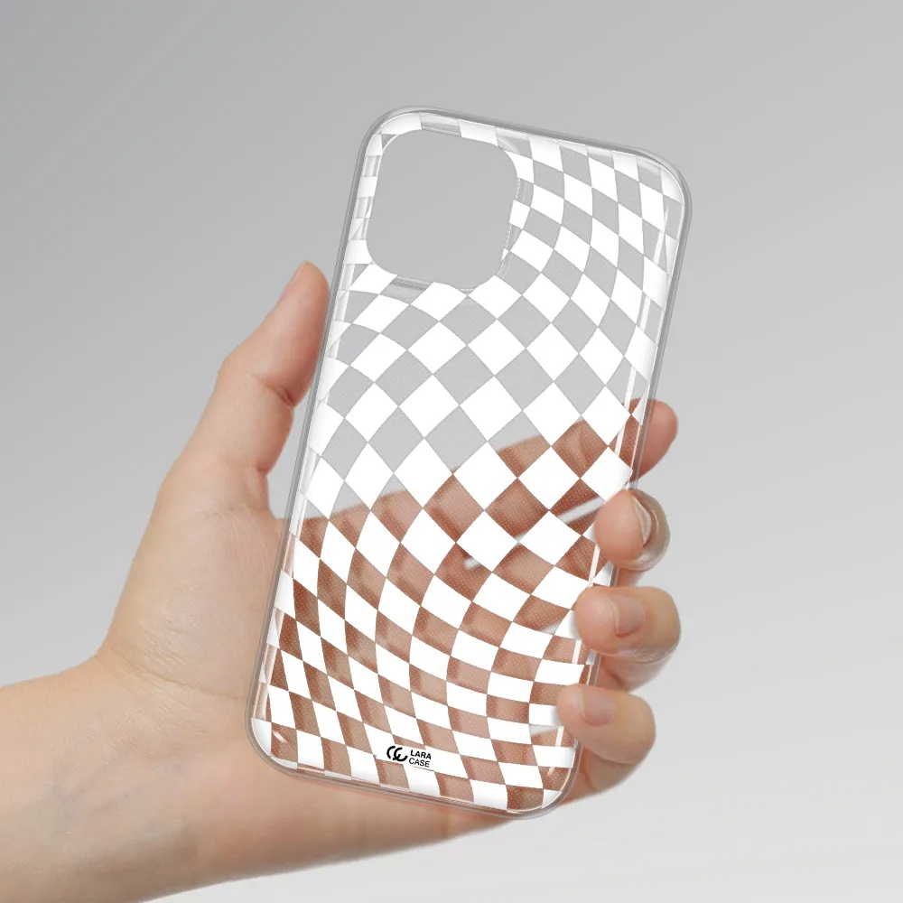 Wavy Checkered Apple iPhone 12 pro Clear TPU Case
