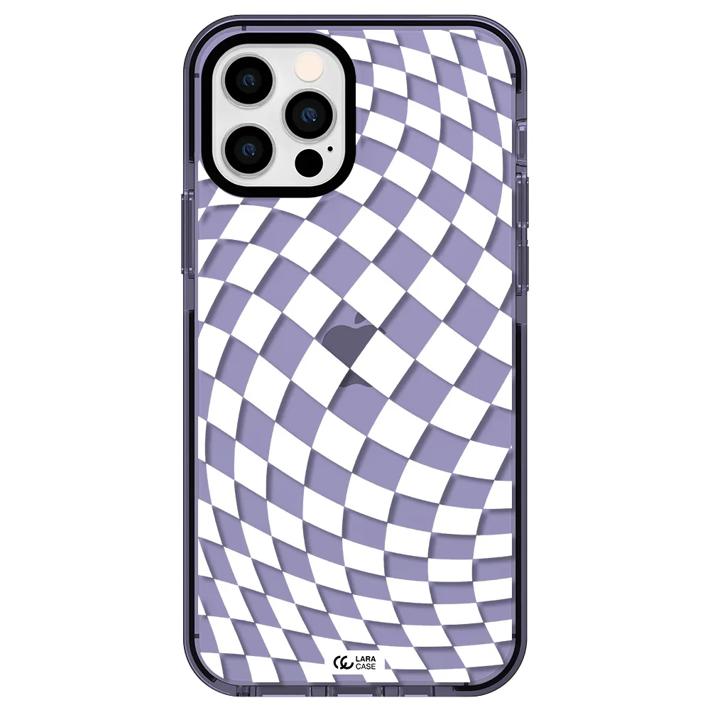 Wavy Checkered Apple iPhone 12 pro impact Lilac Case