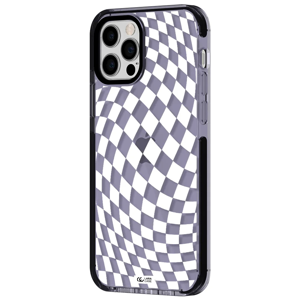 Wavy Checkered Apple iPhone 12 pro impact Lilac Case