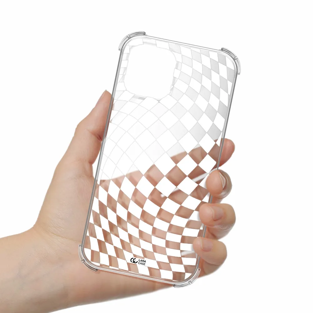 Wavy Checkered Apple iPhone 12 pro max Clear PC Case