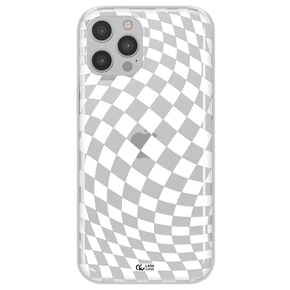 Wavy Checkered Apple iPhone 12 pro max Clear TPU Case
