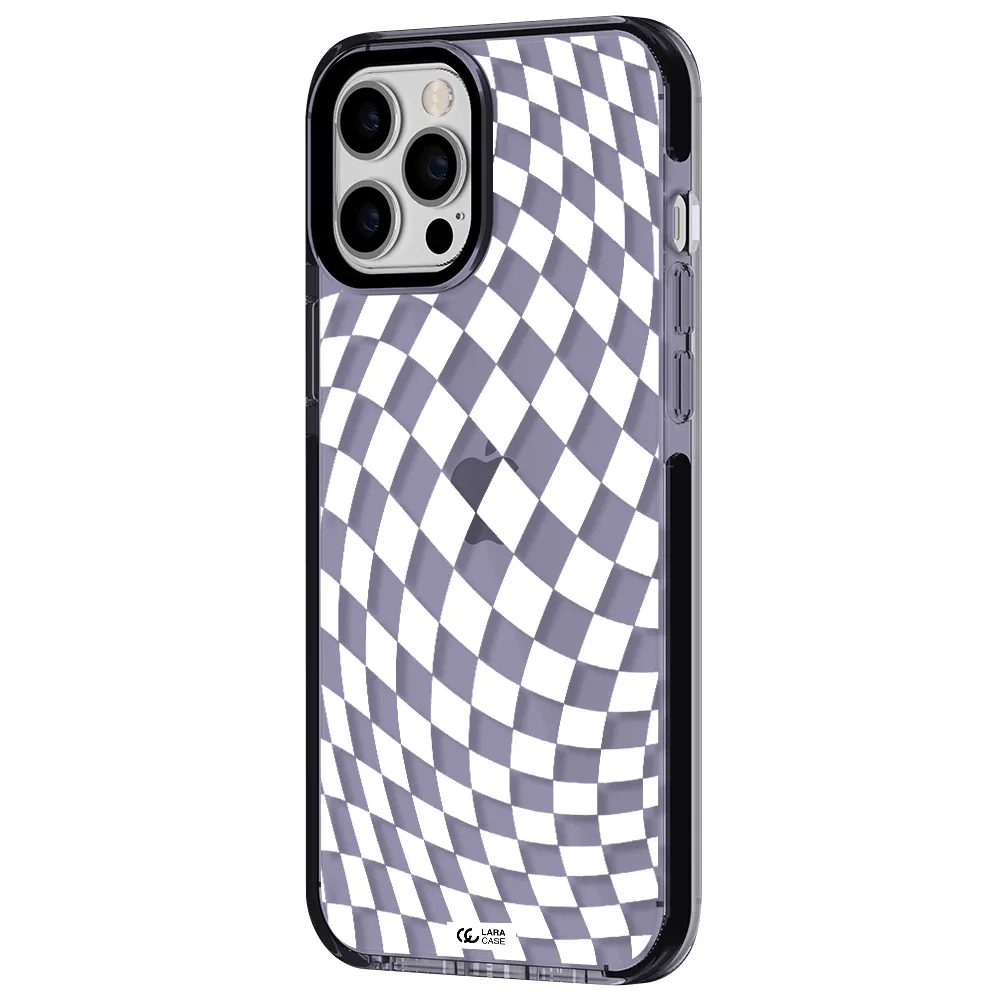 Wavy Checkered Apple iPhone 12 pro max impact Lilac Case