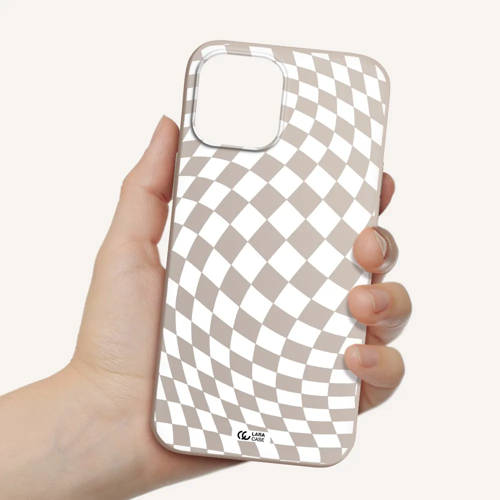Wavy Checkered Apple iPhone 12 pro Silicone Stone Case