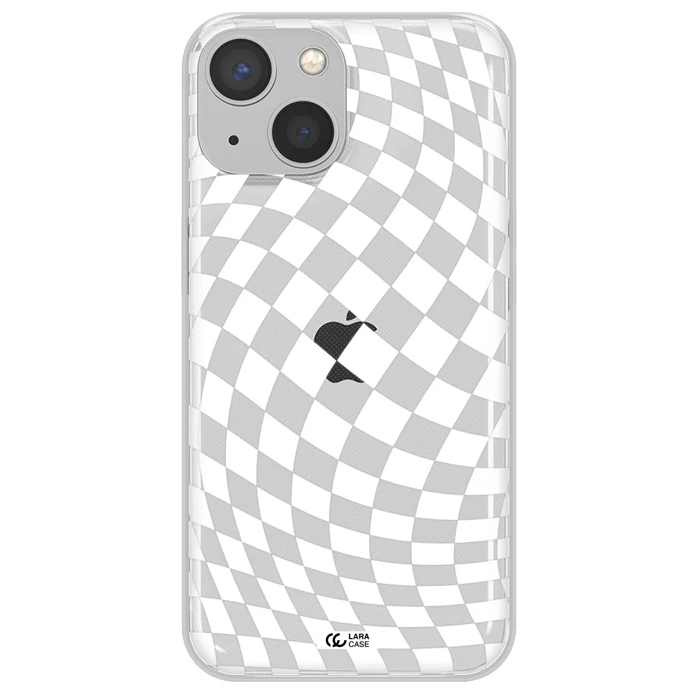 Wavy Checkered Apple iPhone 13 Clear TPU Case
