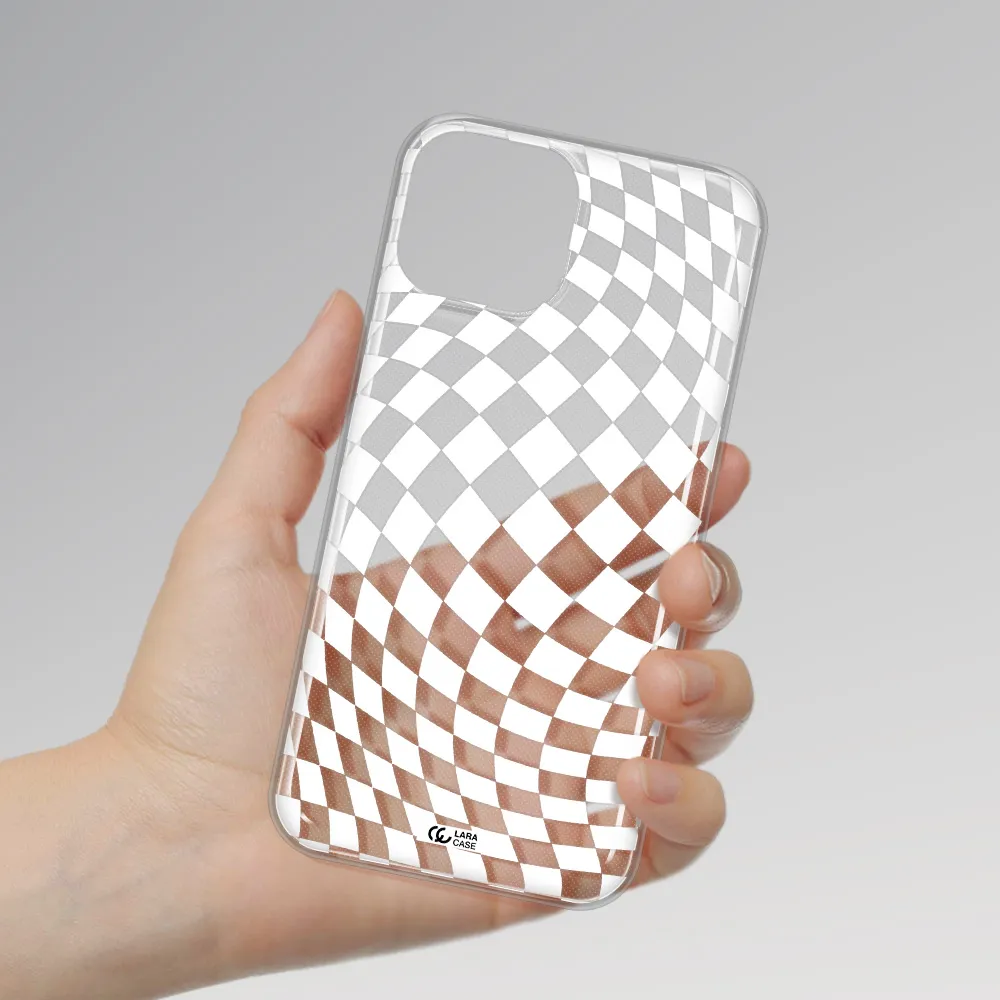 Wavy Checkered Apple iPhone 13 Clear TPU Case