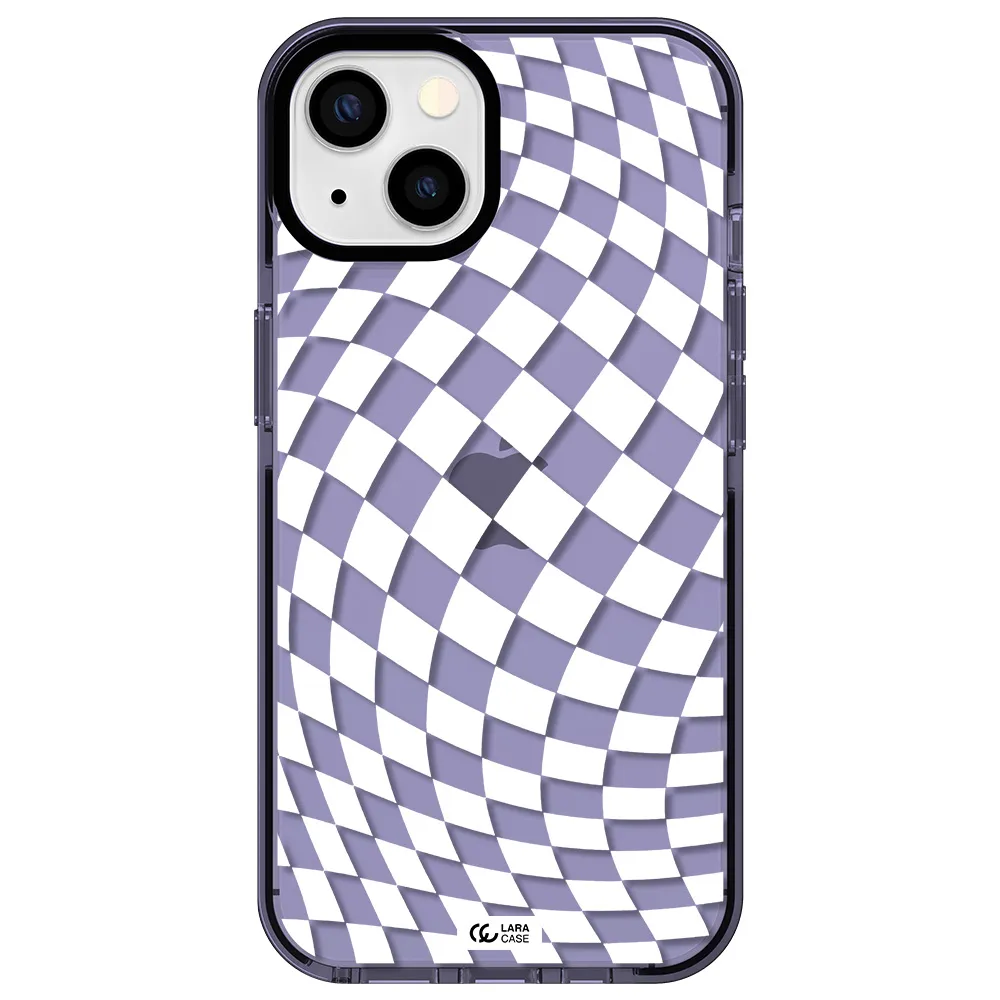 Wavy Checkered Apple iPhone 13 impact Lilac Case