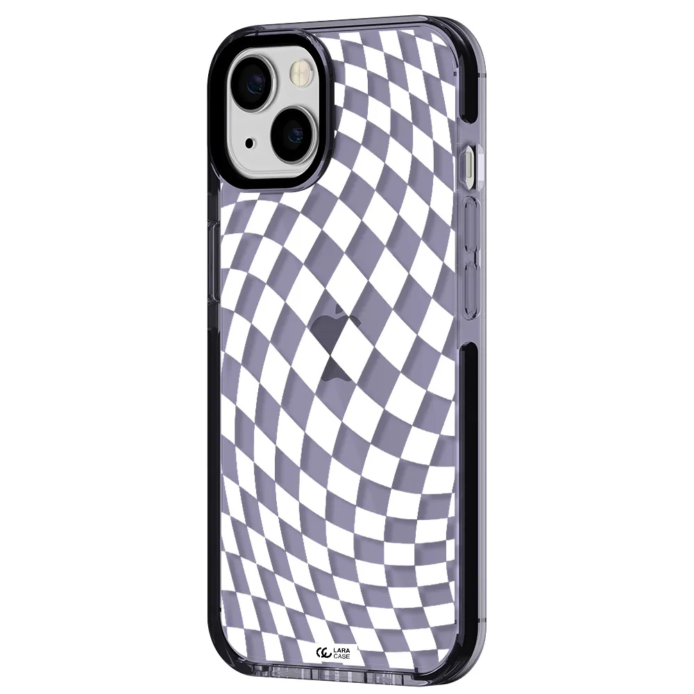 Wavy Checkered Apple iPhone 13 impact Lilac Case