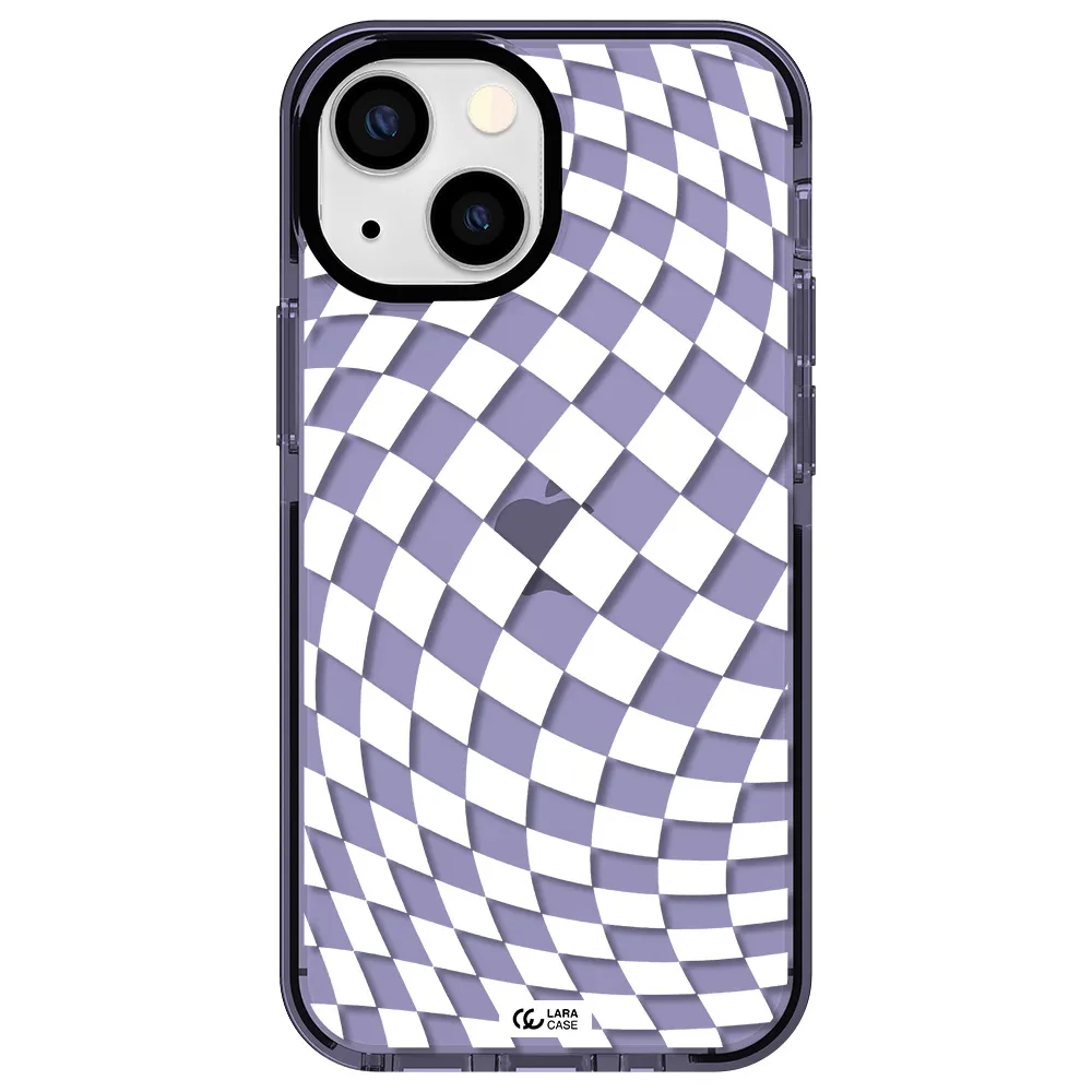 Wavy Checkered Apple iPhone 13 mini impact Lilac Case