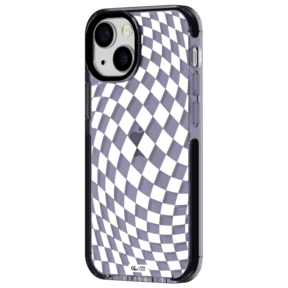 Wavy Checkered Apple iPhone 13 mini impact Lilac Case
