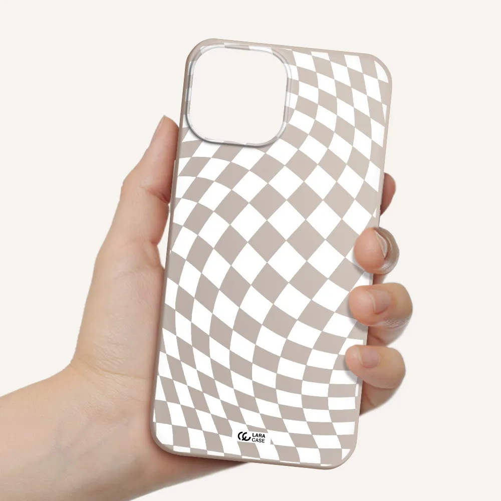 Wavy Checkered Apple iPhone 13 mini Silicone Stone Case