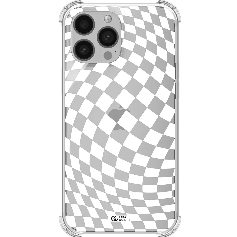Wavy Checkered Apple iPhone 13 Pro Clear PC Case