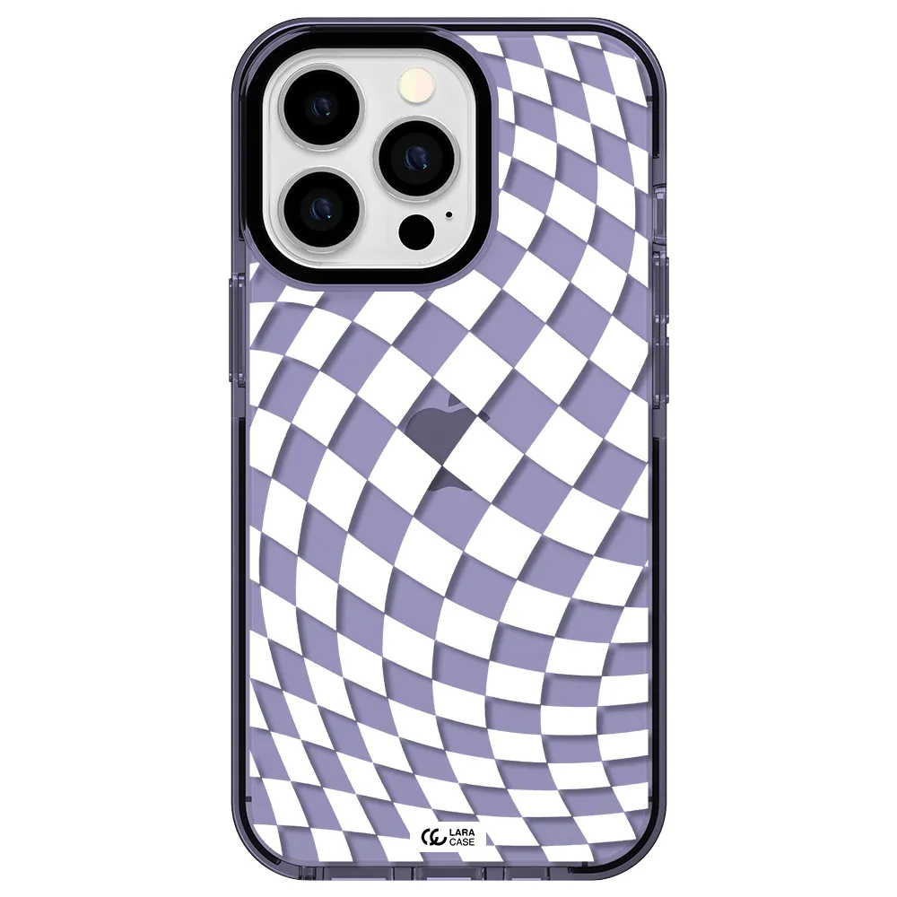 Wavy Checkered Apple iPhone 13 Pro impact Lilac Case