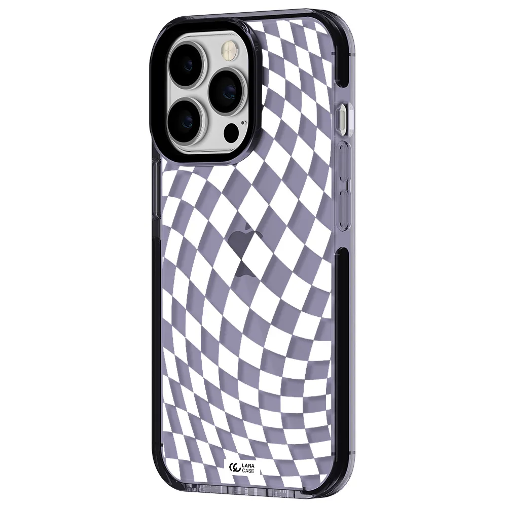 Wavy Checkered Apple iPhone 13 Pro impact Lilac Case