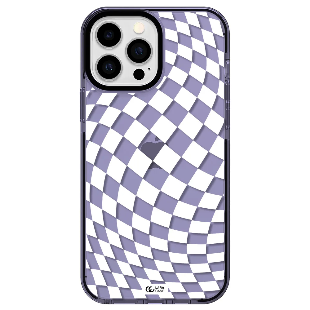 Wavy Checkered Apple iPhone 13 Pro Max impact Lilac Case
