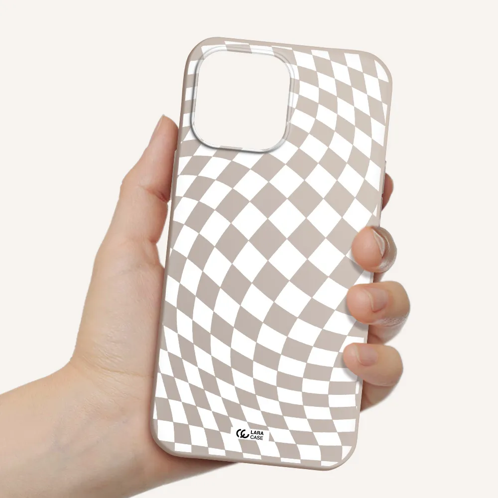 Wavy Checkered Apple iPhone 13 Pro Max Silicone Stone Case