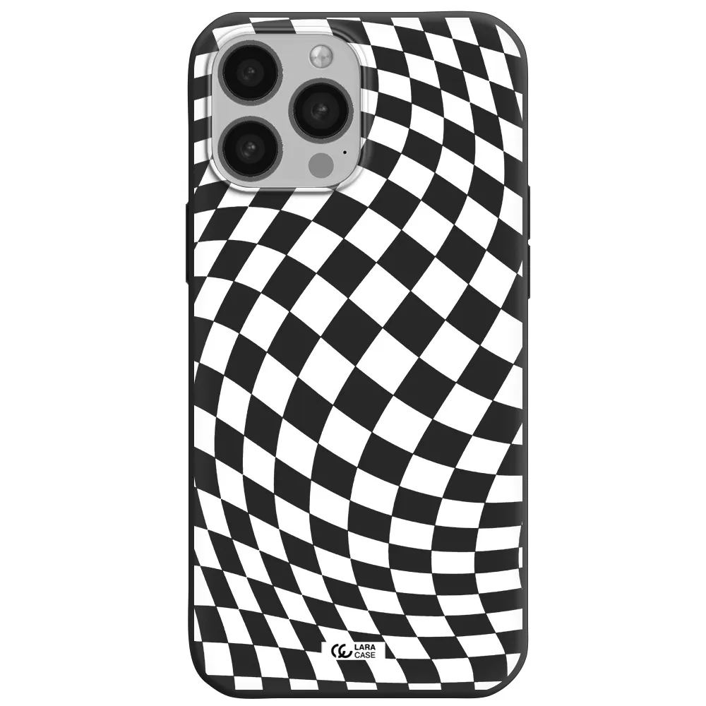 Wavy Checkered Apple iPhone 13 Pro Silicone black Case