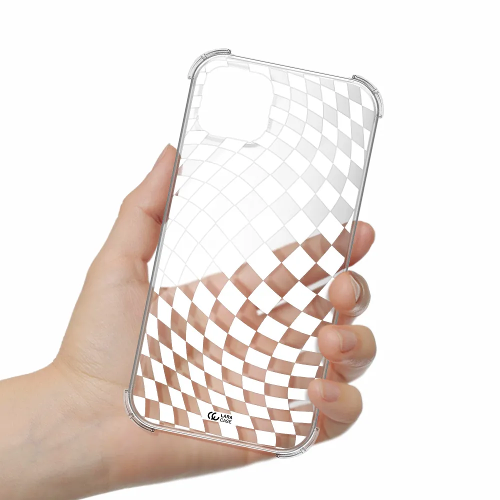 Wavy Checkered Apple iPhone 14 Clear PC Case