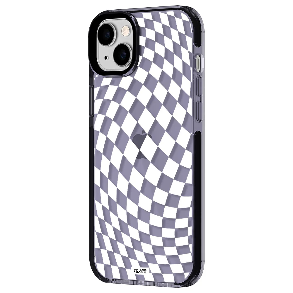 Wavy Checkered Apple iPhone 14 plus impact Lilac Case