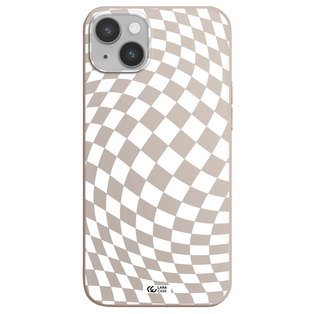 Wavy Checkered Apple iPhone 14 plus Silicone Stone Case