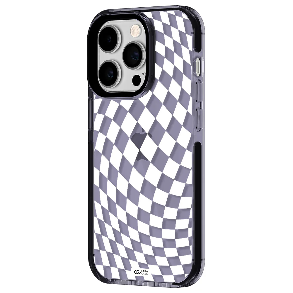 Wavy Checkered Apple iPhone 14 pro impact Lilac Case