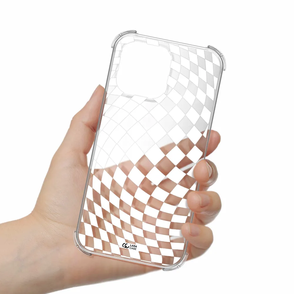 Wavy Checkered Apple iPhone 14 pro max Clear PC Case