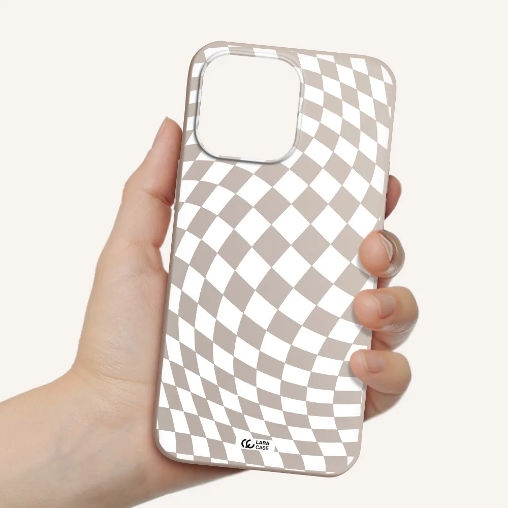Wavy Checkered Apple iPhone 14 pro max Silicone Stone Case