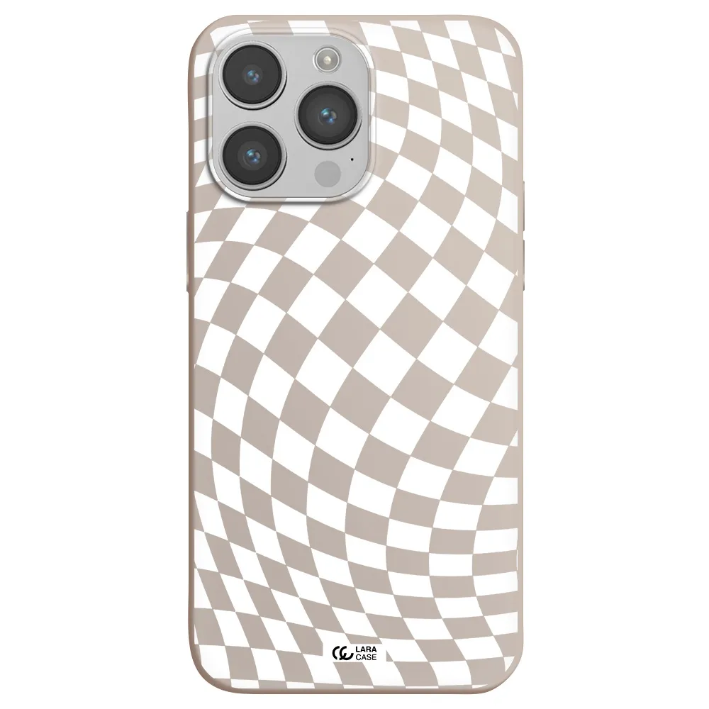 Wavy Checkered Apple iPhone 14 pro Silicone Stone Case