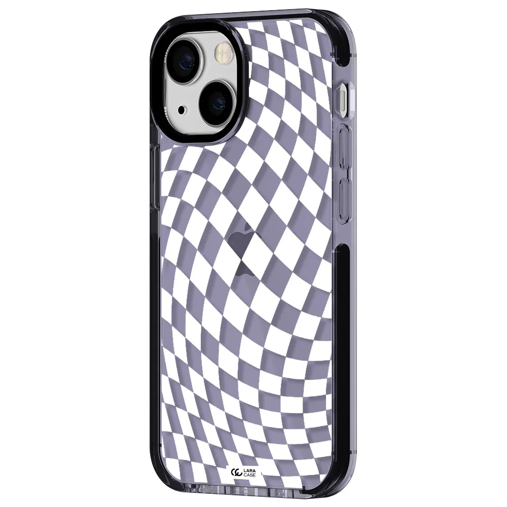 Wavy Checkered Apple iPhone 15 impact Lilac Case