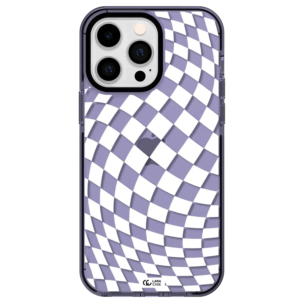 Wavy Checkered Apple iPhone 15 Pro Max impact Lilac Case