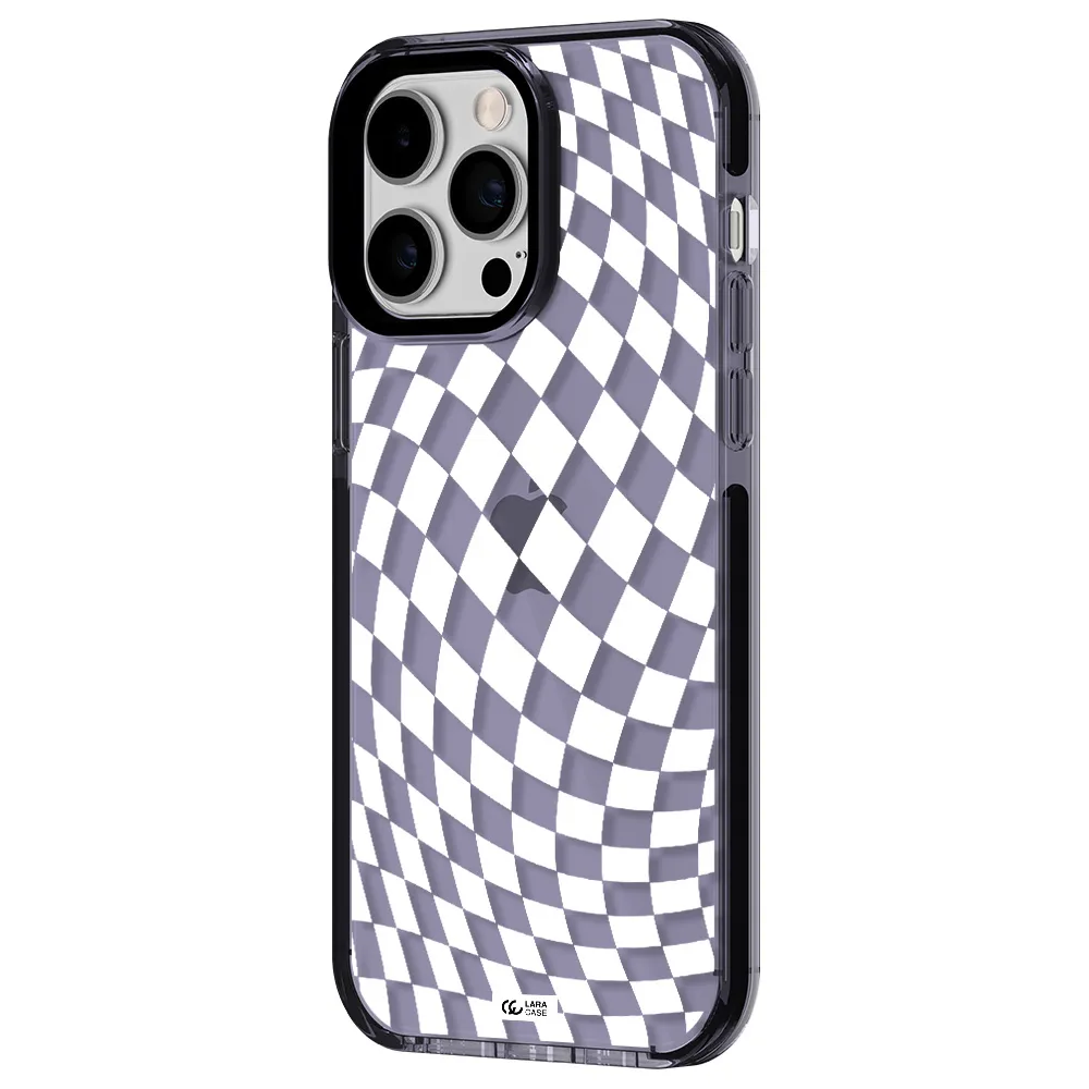 Wavy Checkered Apple iPhone 15 Pro Max impact Lilac Case