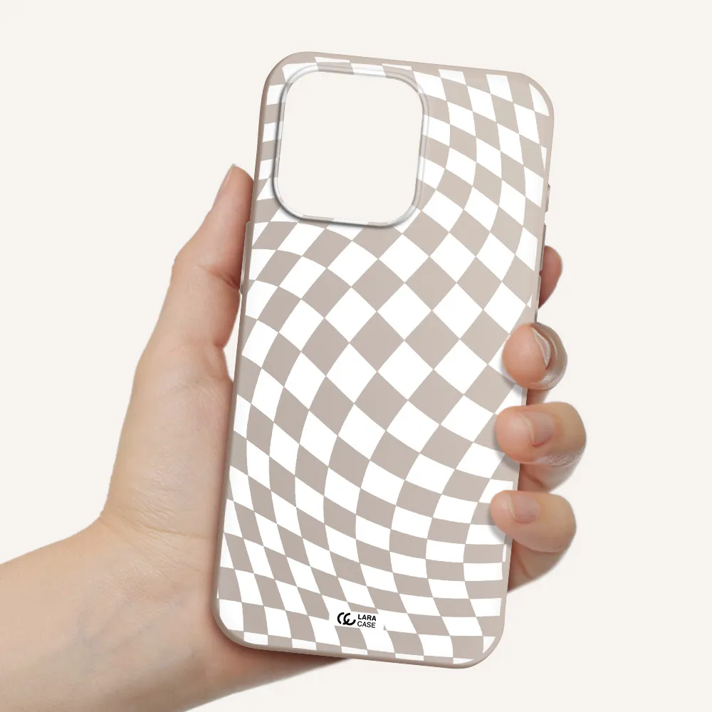 Wavy Checkered Apple Iphone 15 Pro max Silicone Stone Case