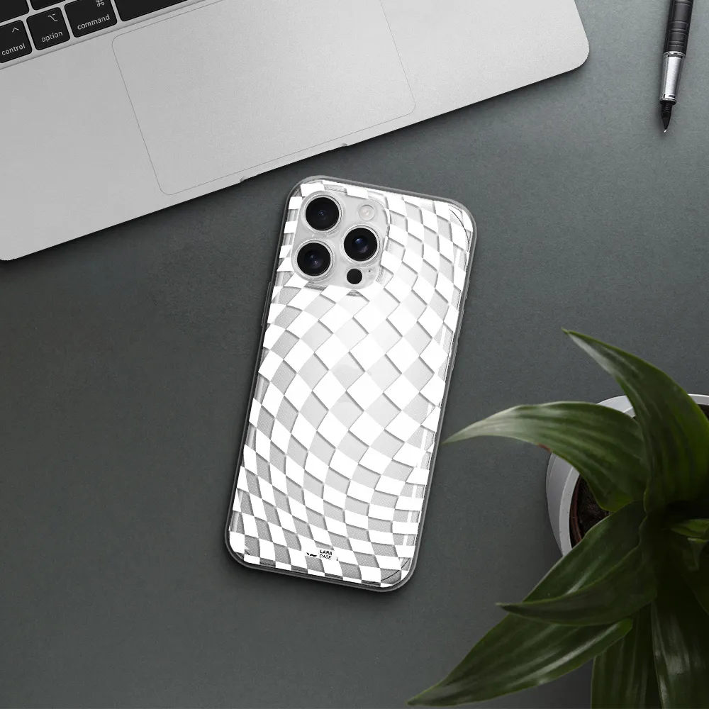 Wavy Checkered Apple Iphone 16 Pro Max Clear Tpu Case