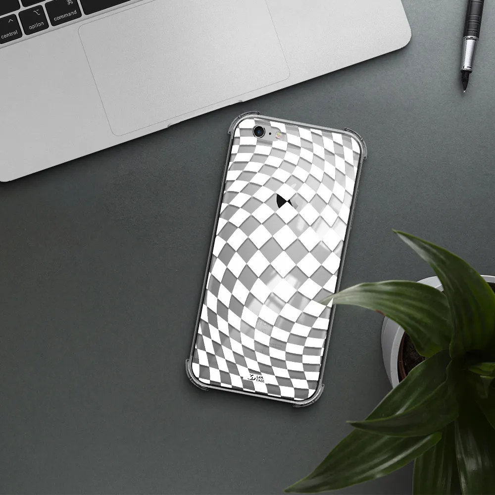 Wavy Checkered Apple iPhone 6 s plus Clear PC Case