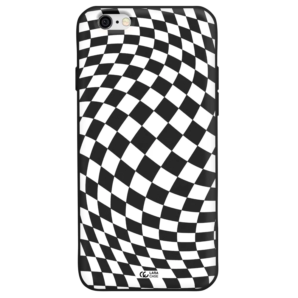 Wavy Checkered Apple iPhone 6 Silicone black Case