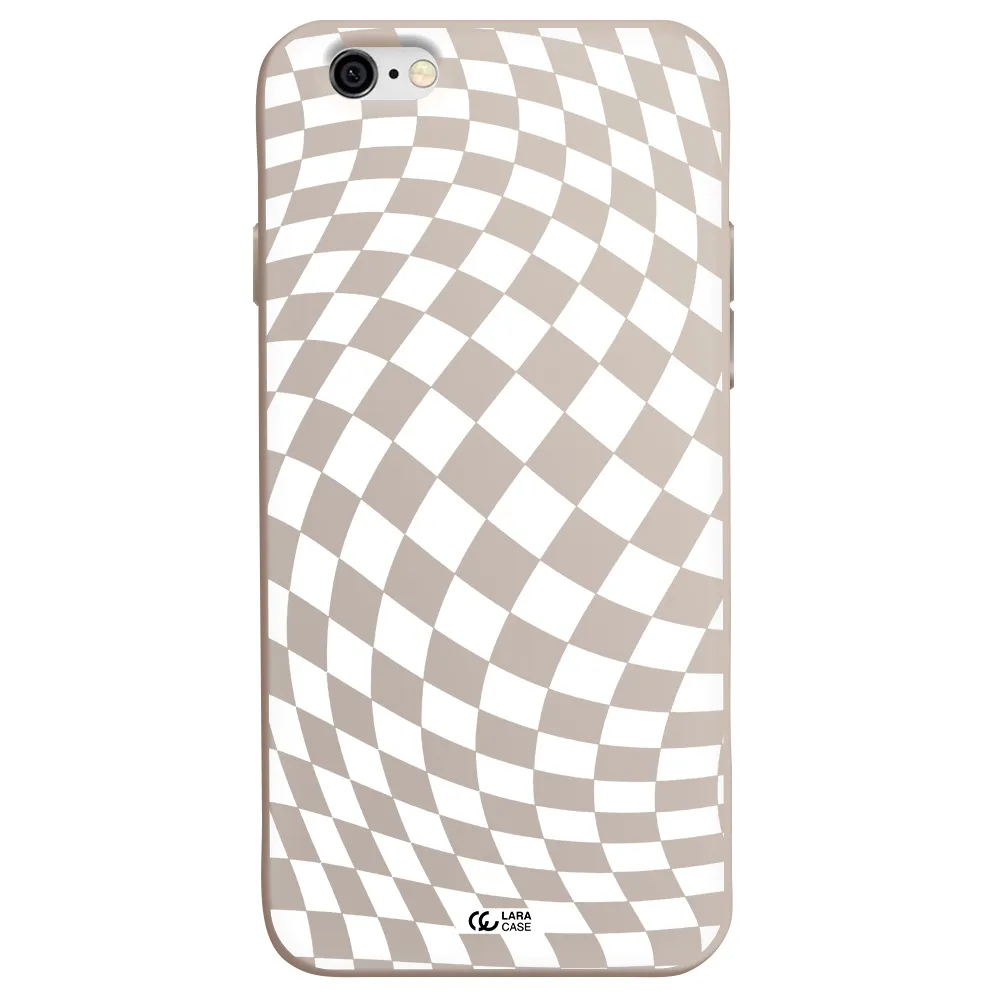 Wavy Checkered Apple iPhone 6 Silicone Stone Case