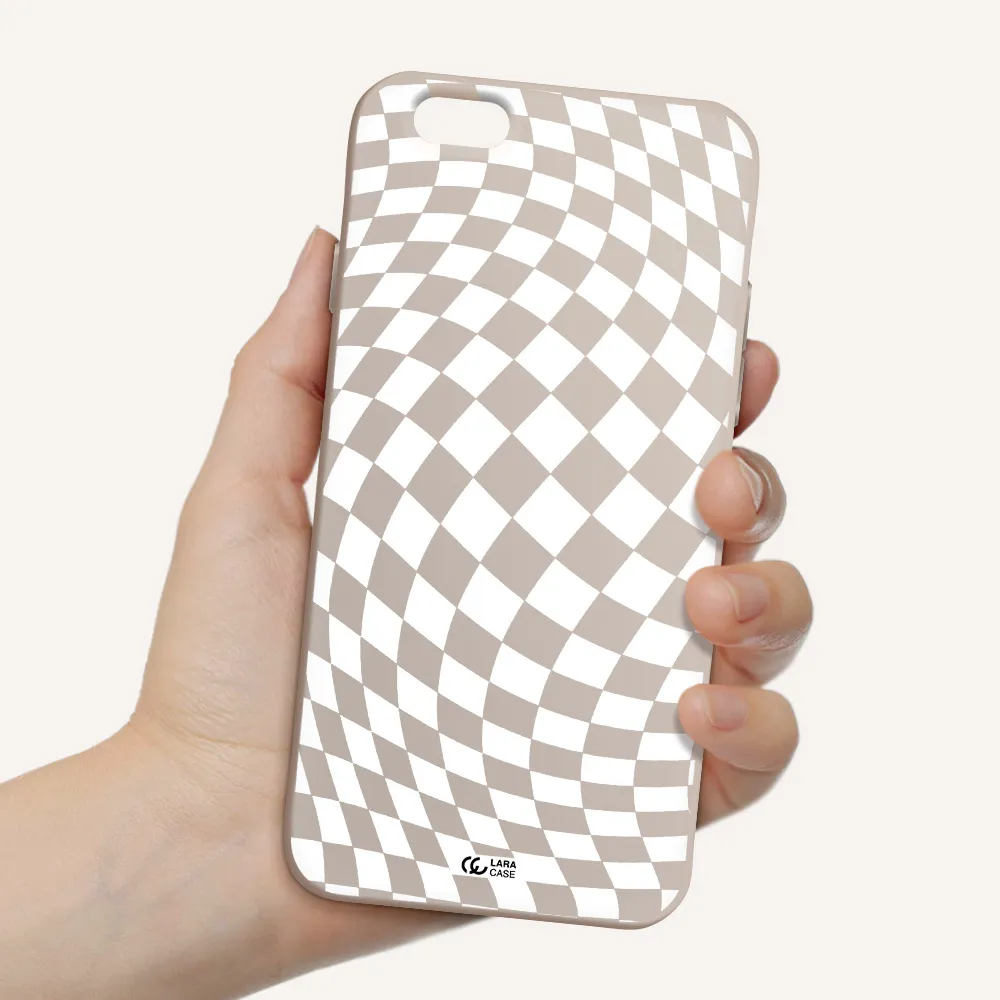 Wavy Checkered Apple iPhone 6 Silicone Stone Case