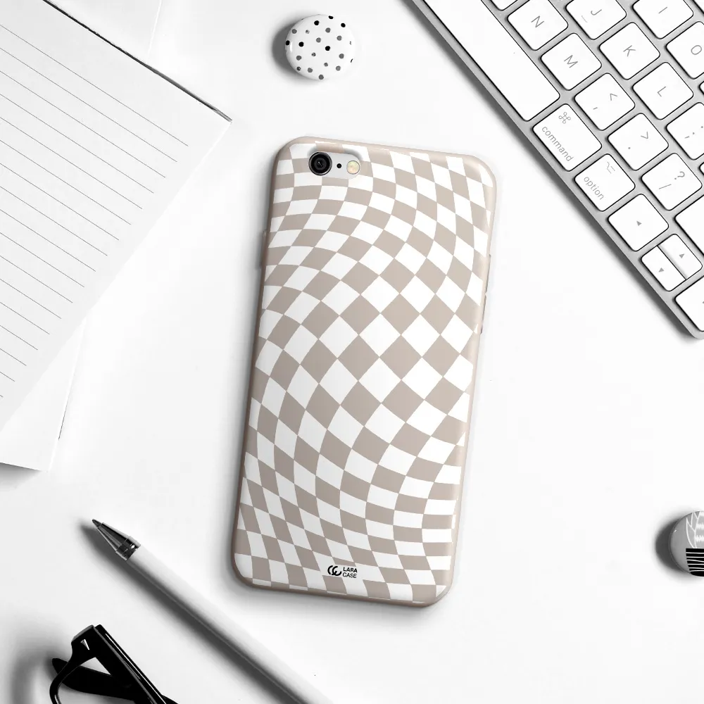 Wavy Checkered Apple iPhone 6 Silicone Stone Case