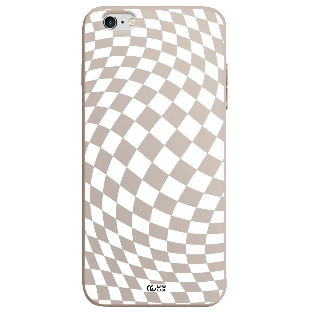 Wavy Checkered Apple iPhone 6S Silicone Stone Case